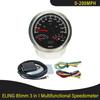 Universal 85mm 3 in 1 Multifunctional 0-120 0-200 KM MPH GPS Speedometer with 8000RPM Tachometer Fuel Level 7 Colors Backlight