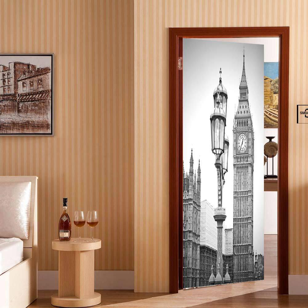 Creative Suspension Bridge Door Decoration Living Room Waterproof Self-Adhesive 3D Door Sticker Refurbished Wall Sticker Home