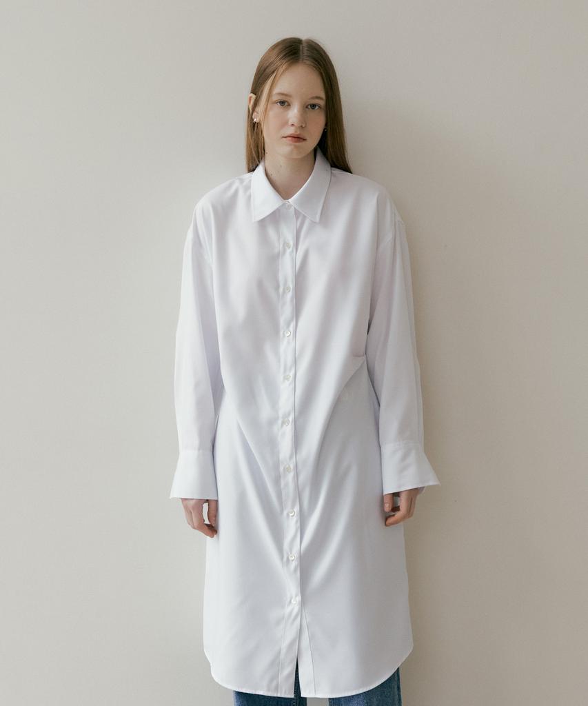The Penny Tuck Long Shirt One Piece - Ivory