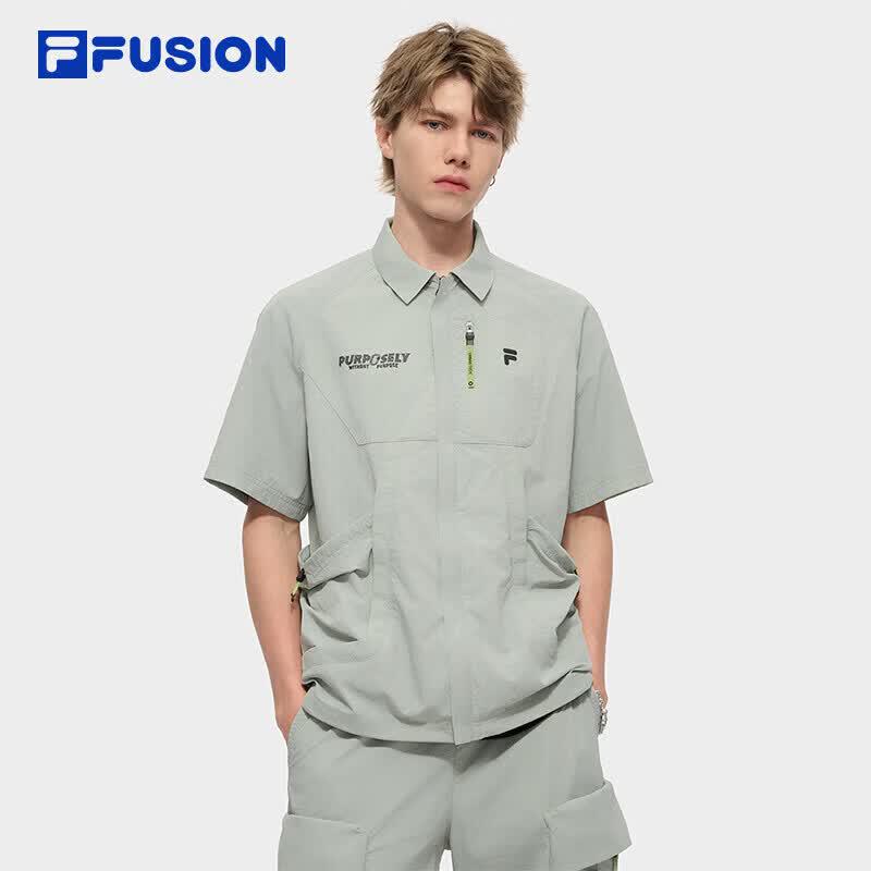 FILA FUSION Men s Loose-Fit Woven Short Sleeve Shirt M