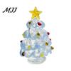 Handmade Art Piece Glazed Glass Christmas Tree Figurine, Handcrafted Ornament Gift for Friends Holiday Display, Colorful Modern Table Centerpiece