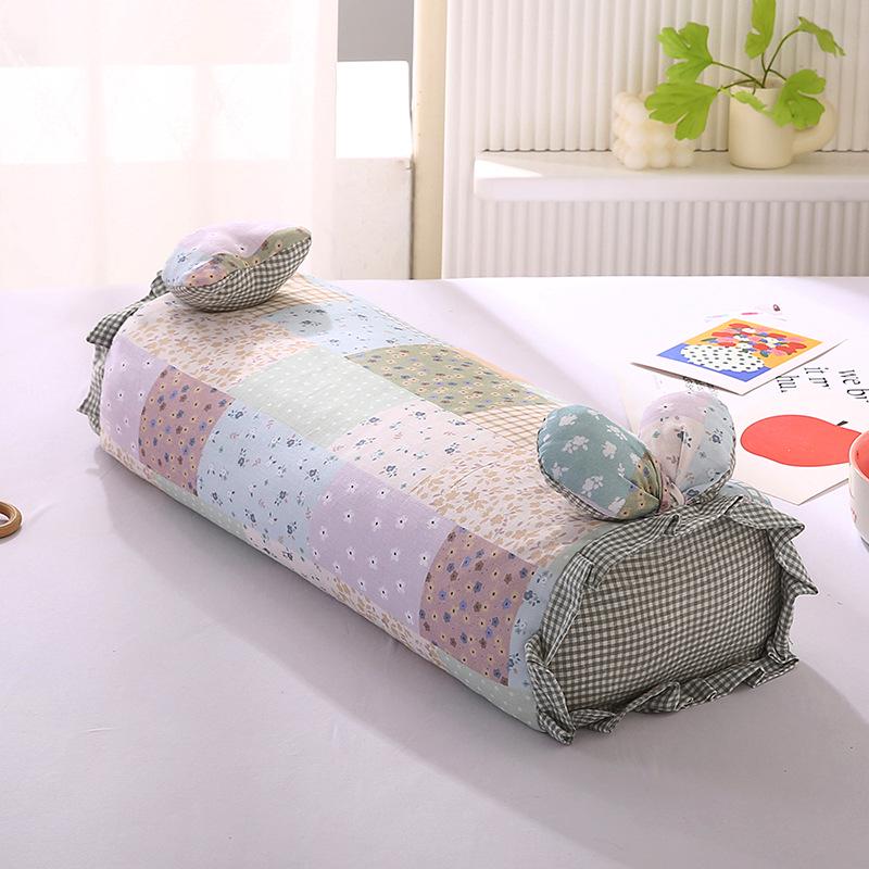 Pure Cotton Cartoon Buckwheat Pillow - Breathable, Sweat-Absorbent, Herbal Core, Removable & Washable Cover, Ideal for Kids & Students.