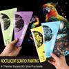 4 Pcs/Set A5 Noctilucent Diy Scratch Painting Castle Lanscape Cute Animal Night View Manual Scratch Painting Drawing