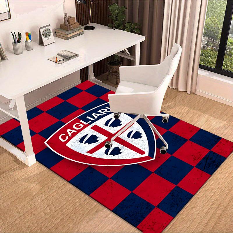 1PC Football Cagliari Design Rug Game Carpet, Floor Mat for Bedroom Living Room Entryway Rug, Home Decor Idea Gift for Christmas birthday