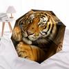 Golden Tiger Pattern Rain Umbrella