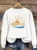 Women's Sunrise Pattern Round Neck Hoodie - Long Sleeve Casual Wear (2025)