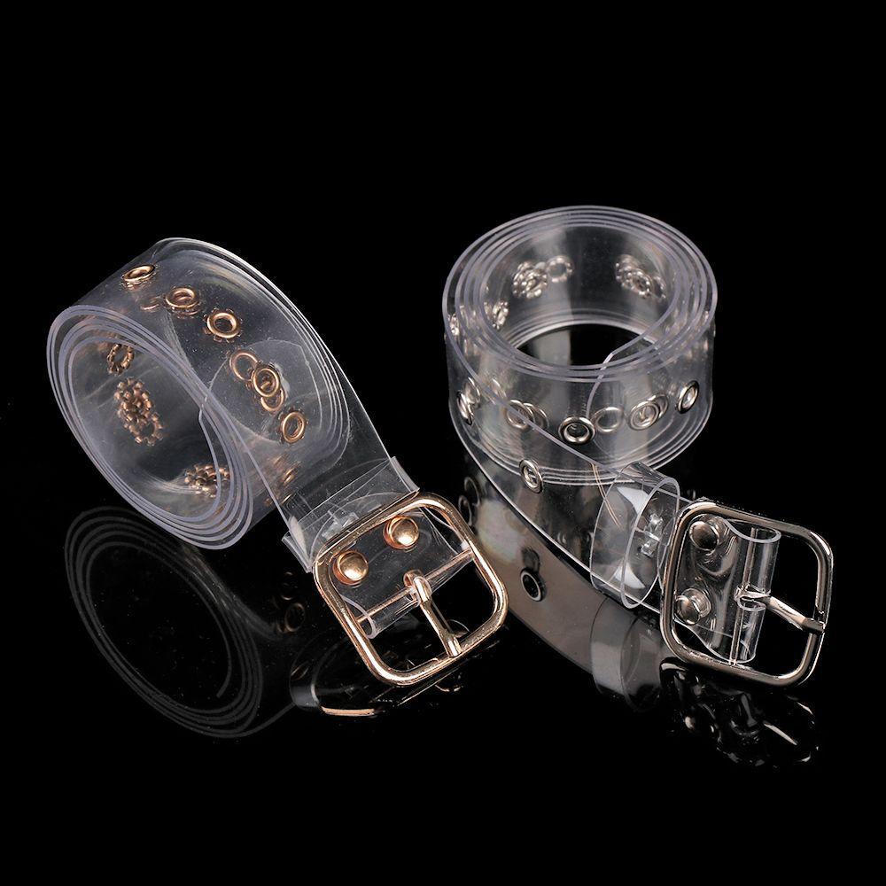Invisible Wide Pin Buckle Transparent Waistband Round Square Heart Punk Waist Belt Waist Strap