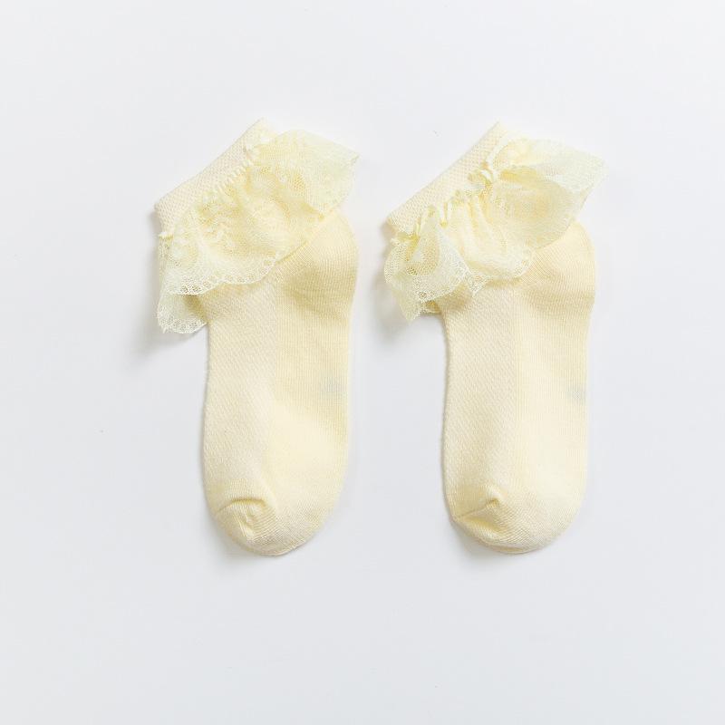 

Girls Lace Cotton Princess Socks: White Mesh for Dance and Casual Wear M (EU 28-32)