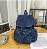 Schoolbag Retro Denim Backpack Women's New Large-capacity Versatile Backpack Student Schoolbag Simple Personality Big Bag