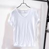 Summer Men Thin Breathable T-shirt V-neck Short Sleeve Solid Color Casual Basic Tees Casual Bottoms Pullover Tops