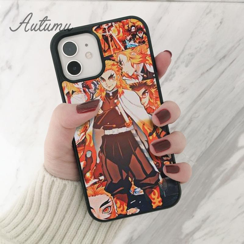 Rengoku Kyoujurou Demon Slayer Phone Case for iPhone 11 12 13 14 Pro Max Mini XR XS SE 2020 6 7 8 Plus Samsung S21 S22 Shell
