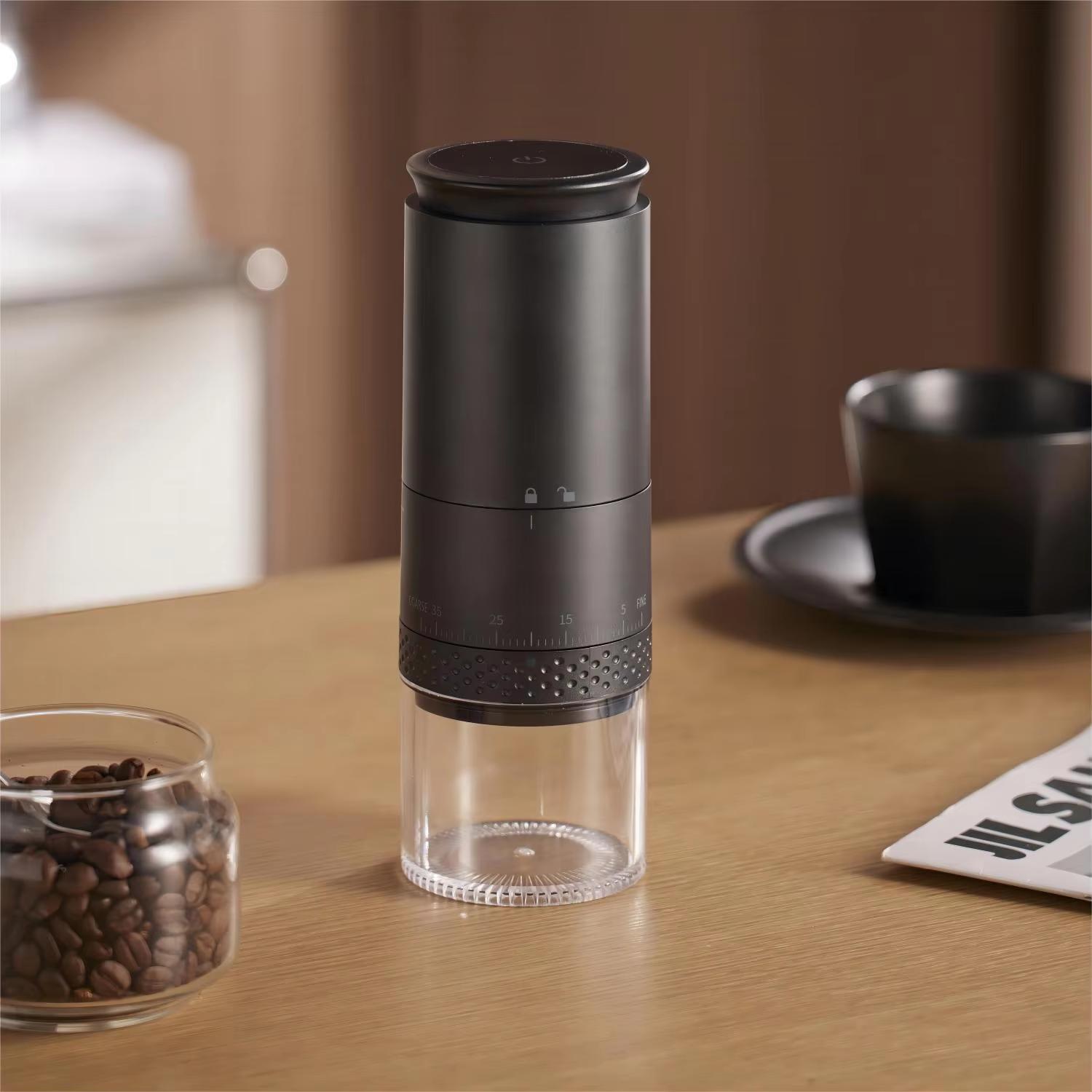 

1500mAh Electric Coffee Grinder Externally Adjustable Coffee Burr Grinder Bean Grinding Machine Type-C Charging Coffee Maker