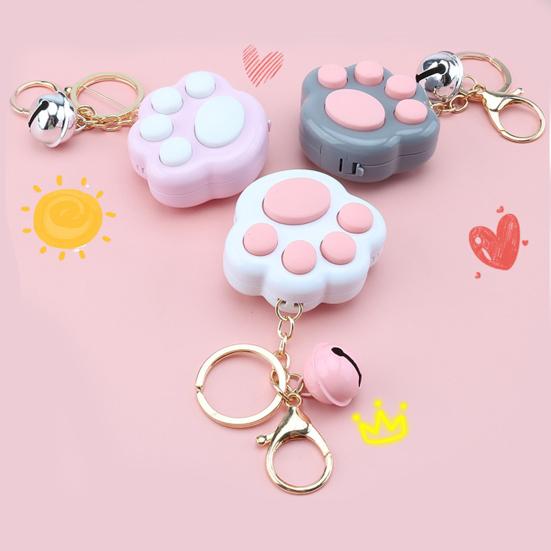 Mini Fidget Toy Lovely Portable Funny Cat Paw Push Fidget Game Keychain for Children