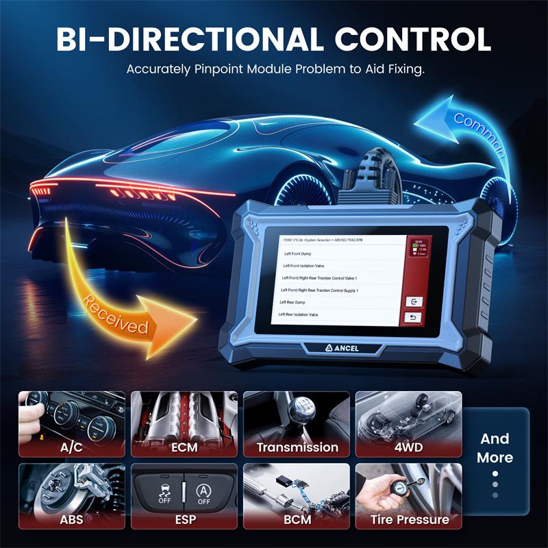 ANCEL DS160 OBDII Diagnostic Tool - All System Car Maintenance Version