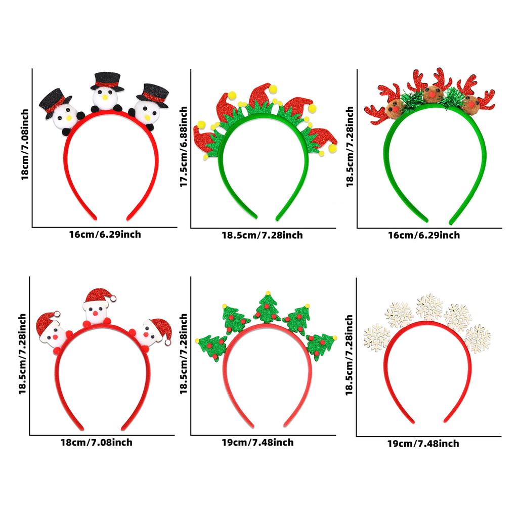 Christmas Hairband Glittering Powder Festival Theme Headband for Adult Kids Holiday Celebration Headdress Party Supply