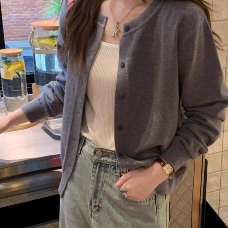 Women Knitted Cardigan Sweater Coat Loose Top New Style