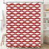 Fish Shower Curtain Red White Pattern Ocean Sea Animal Bathroom Decor Waterproof Modern Coastal Home Textile Washable