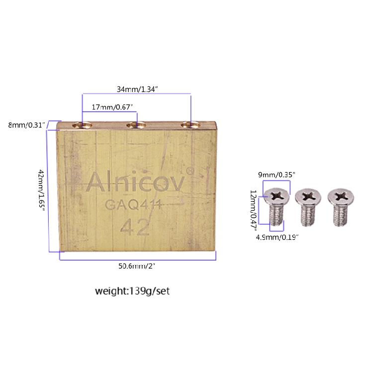 Tremolo Bridge Blok Elektrická Kytara Pevný Mosazný Blok 32mm/34mm/37mm/42mm