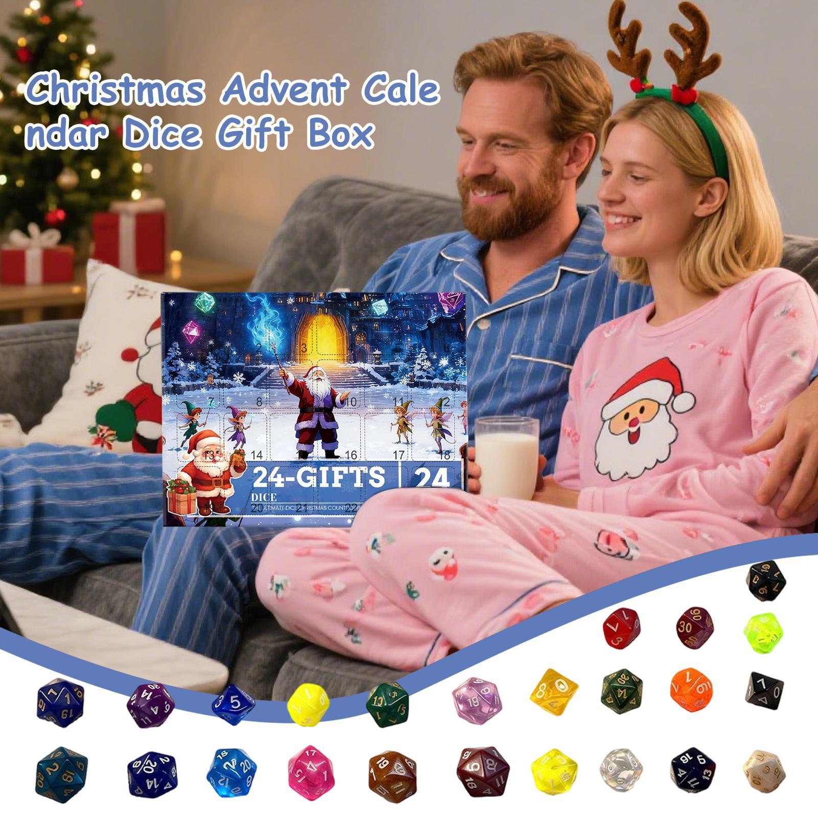 

Dice Countdown Calendar Assorted Embossed Table Game Advent Countdown Calendar Including Dice Set For Family Men Teens Adults as shown