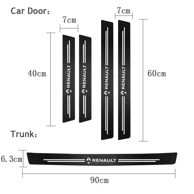Car Threshold Protection Sticker Scratch Resistant Carbon Fiber Protection Sticker For Renault Megane 3 2 4 Clio4 5 Captur QM6 S333