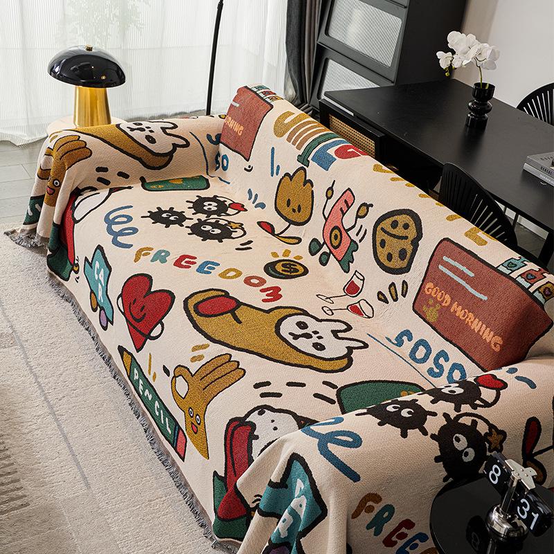 Nordic Style Cross-Border Explosion, Hand-Woven Sofa Cushion, One-Piece Full-Cover Sofa Towel, Anti-Cat Claw And Non-Slip Sofa Cloth