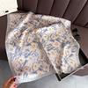 Korean version of flower fashion printing silk scarf square scarf high-end shawl sunscreen neck small square scarf headscarf women's scarf