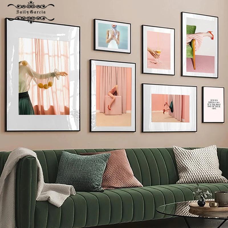 

Розовый Модный плакат Сексуальная женщина Тело Холст Настенное искусство Интерьер Картины Фотография Творческая картина Современный салон Девушка Комната Декор