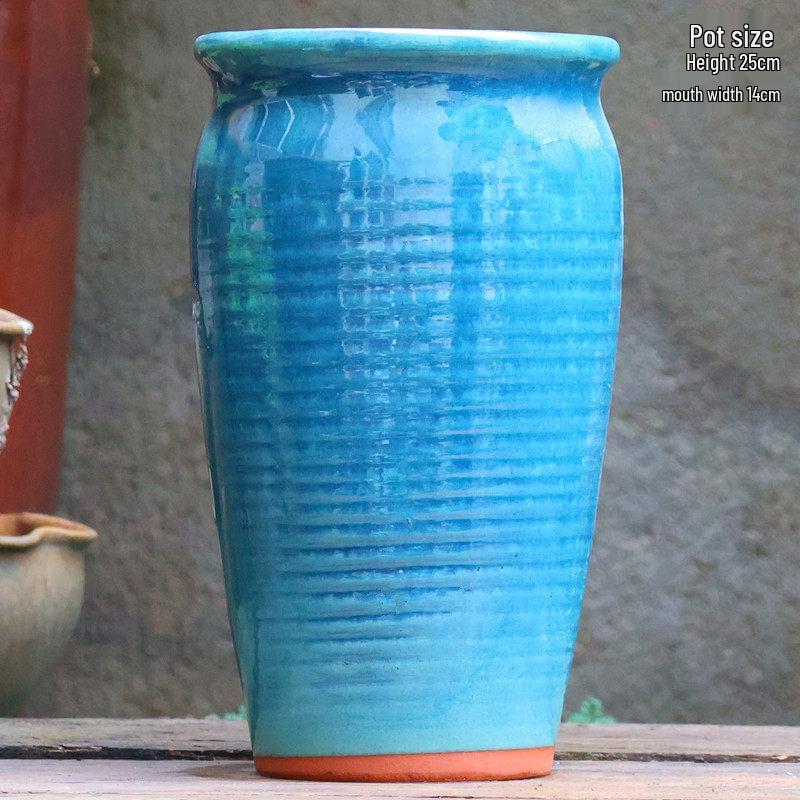 Handmade Coarse Ceramic Succulent Planter, Orchid Breathable Zisha Pot, Old Tree Design, Tall Rose Pot.