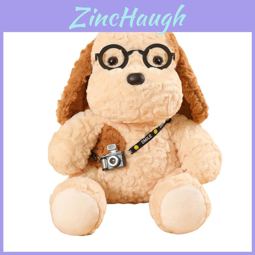 Camera Dog Plush Toy With Glasses For Kids And Collectors Decoration