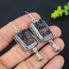 Black Rutile Gemstone Handmade 925 Sterling Silver Jewelry Earring 2.64" L0N35