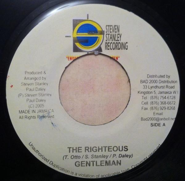 

7inch Record GENTLEMAN The Righteous NONE Steven Stanley 2005 Jamaica Reggae Ska Dub Used