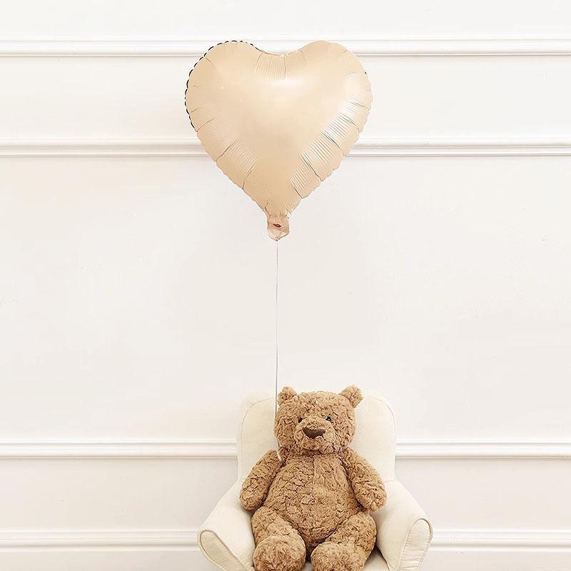 8-Inch Pure Color Heart-aped Aluminum Foil Balloons Baby First Birthday Decoration Children's Birthday Par Scene Decoration