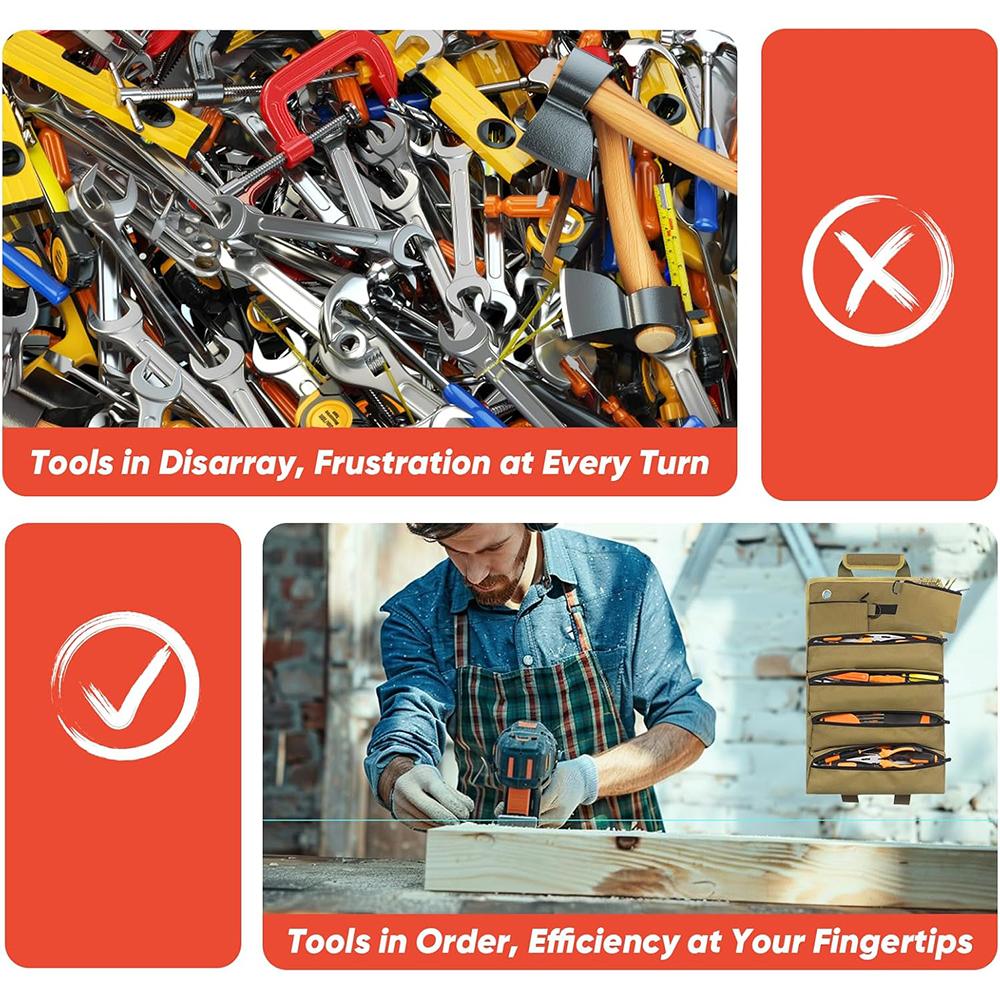 Multi-Purpose Hardware Tool Bag Multi Pocket Electrician Hardware Tools Portable Tool Organizer Rolled Bag Small Tools Organizer