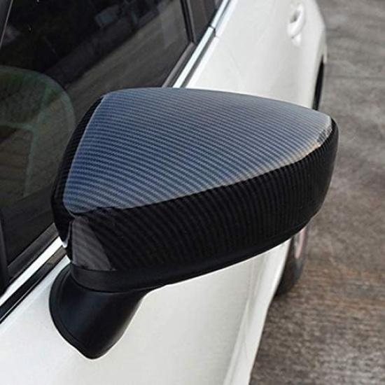 2 Peças Tampas de Cobertura para Espelho Retrovisor Lateral Porta Traseira Acessórios de Acabamento para Mazda 3 Axela 2014 2015 2016 2017 2018 Fibra de Carbono