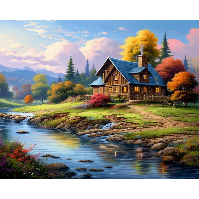 DIY 5D Diamant Malerei Haus Landschaft Diamant Stickerei Mosaik Volle Runde Bohrer Kreuz Stich Hause Dekoration Geschenk