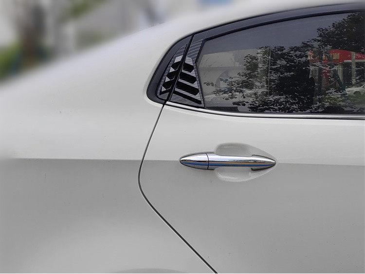 Kia Old K2 Sedan 11-16 Rear Quarter Window Louvers, Carbon Fiber Texture