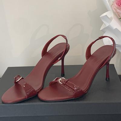 Sommermode schmale Band offene Zehen Sandalen dünne niedrige Ferse Gladiator Frauen Party Schuhe Zapatos De Mujer