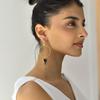 Natural Moss Agate Stylish Hoop Cum Dangle, 14K Gold Handmade Earrings, Healing Gemstone Bohemian Jewelry for Women, Unique Gift Ideas