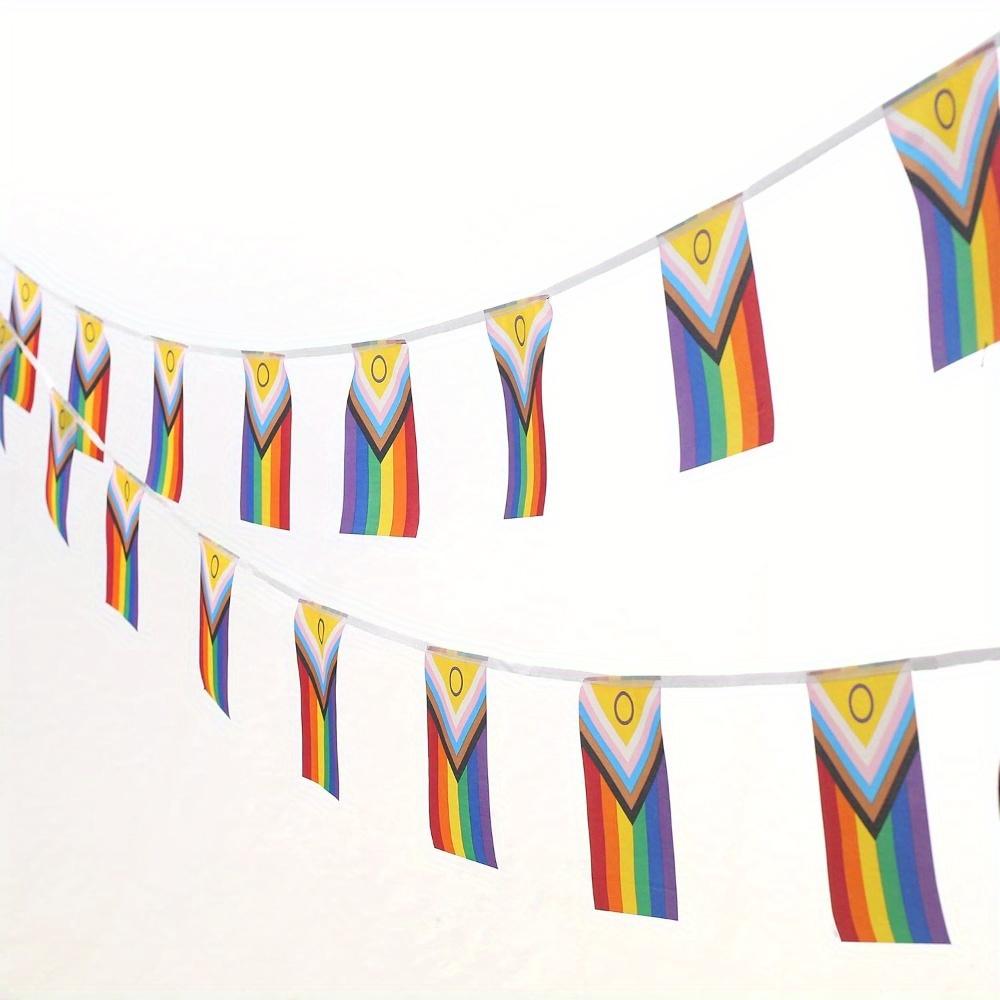Intersex-Inclusive Progress Rainbow String of Flags Gay Pride LGBT Party Decorations