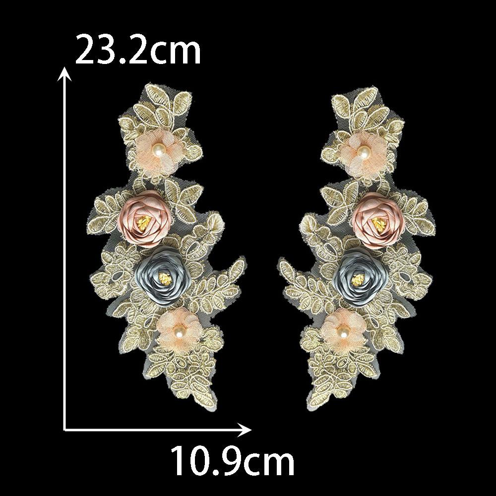 Three-Dimensional Simulation Flower Lace Embroidery Collar Diy Imitation Pearl Lace Lace Clothing Accessories