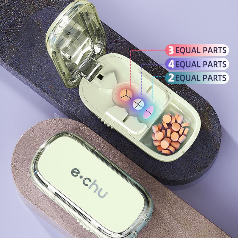 Adjustable Pill Cutter Splitter Fits Multiple Pills at Once 12/3/4 in 1 Pill Cutter with Hidden Sharp Blade Dustproof Cutter