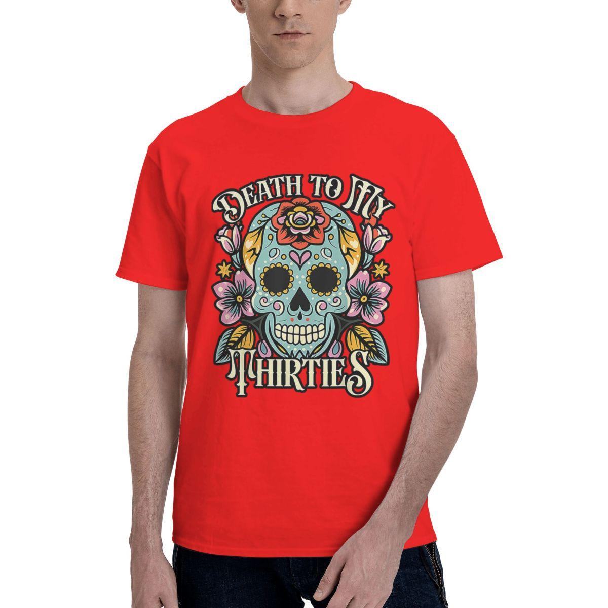 

Death To My Thirties RIP 30s Floral Skull 40th Birthday 100 Cotton Casual Breathable Confortable Totoro High End Mens Clothing S
