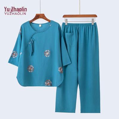 YUZHAOLIN Elderly Women's New Chinese Style Summer Two-Piece Set