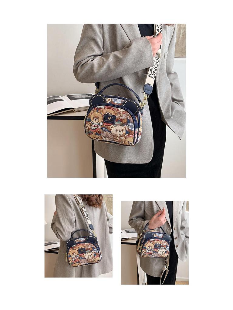 Hello Kitty 25th Anniversary Women's Color Block Crossbody Bag with Cute Bear Design