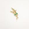Bo Xin Yun Luxury Wheat Ear Brooch with Emerald Zirconia - Elegant Suit Coat Accessory & Gift Pin