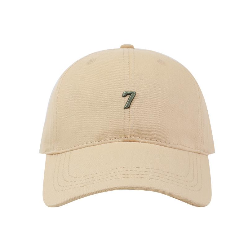New Three Dimensional Embroidered Number 7 Baseball Hat for Women Showing Their Faces Elementary School Couples Versatile Baseball Cap
