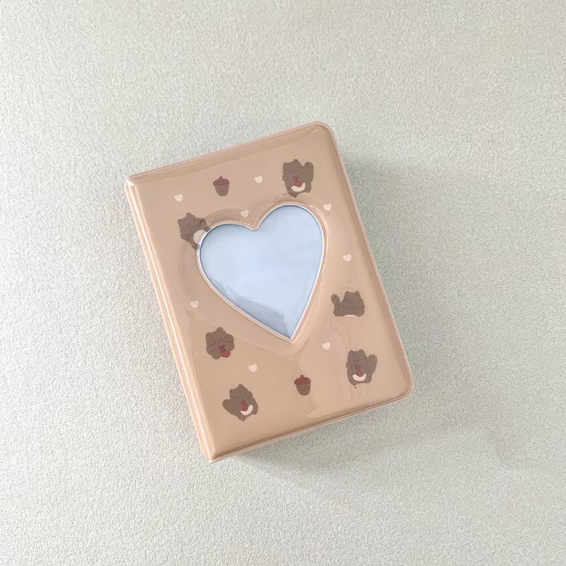 3-calowy mini album ze zdjęciami, słodki, kreskówkowy album z niedźwiedziem, serce miłosne, pusty Kpop, uchwyt na karty ze zdjęciami, Idol Star Chasing Binder, zbierz książkę