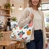 Cute Strawberry Print Tote Bag Fashion Casual Large Capacity Lady Handbag for Daily Use Shopping