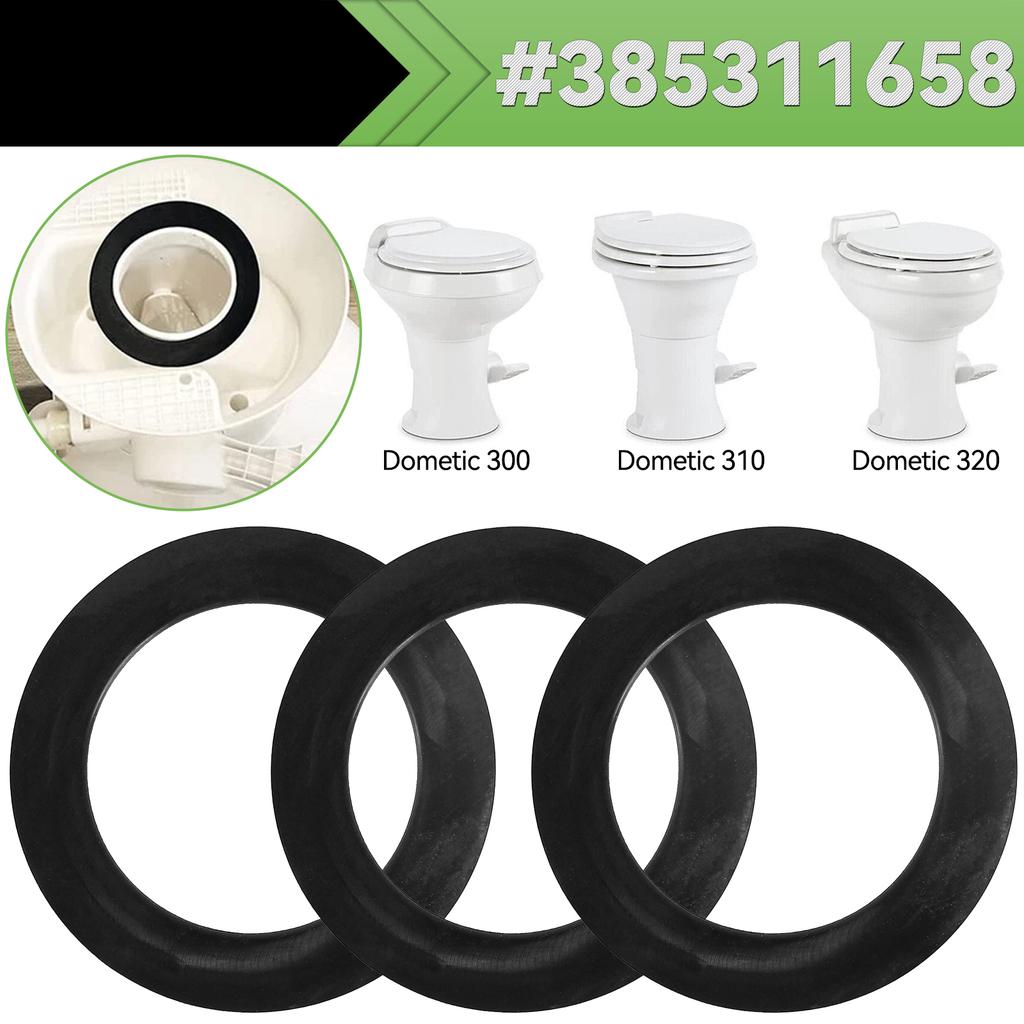 3pcs RV Toilets Seal Flush Ball Seal Gasket Kit Replacement 385311658 for Dometic 300/310/320 Series Solve The Leakage Problem