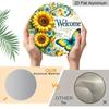 2D Flat 1pc, 8x8 in Vintage Sunflower & Butterfly Round Aluminum Metal Sign – Rustic Welcome Design for Home, Garden, Cafe, and Farmhouse Decor